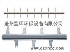 我公司生產(chǎn)：陽極板（C480、Z385、C390、ZT24、W型）RS型芒刺線、BS型不銹鋼芒刺線、BS型芒刺線、八刺芒刺線、鋸齒線、魚骨針線、V15線、角鋼芒刺線、鋼絲繩芒刺線、星型線等陰極線，
